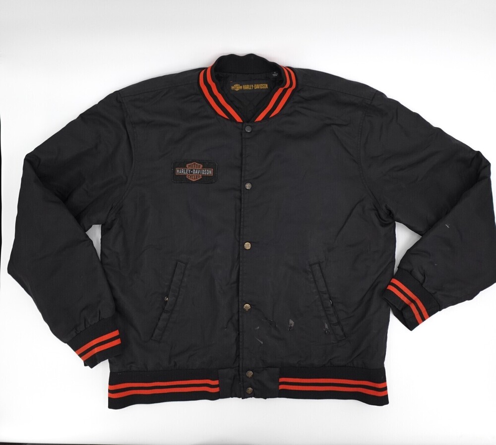 Harley Davidson Jacket Men Extra Large Button up Mock Neck Pockets *